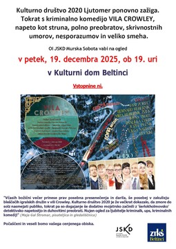 Vabilo kriminalna komedija VILA CROWLEY